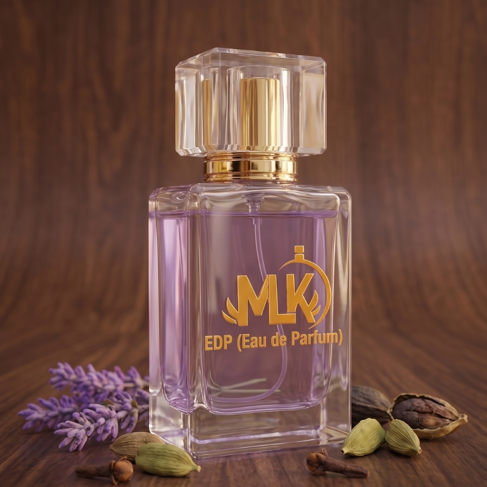 MLK - Majno Laila Khan: Lavender Silk Eau De Perfume | Premium Clear Glass Collection